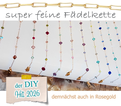 Schmuck mit einer feinen Fädelkette machen