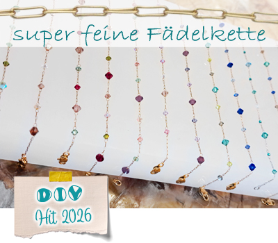 Schmuck mit einer feinen Fädelkette machen
