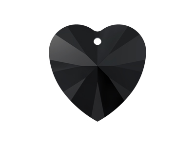 schwarze, facettierte Glasperlen Kristall Anhänger Herz, 10m