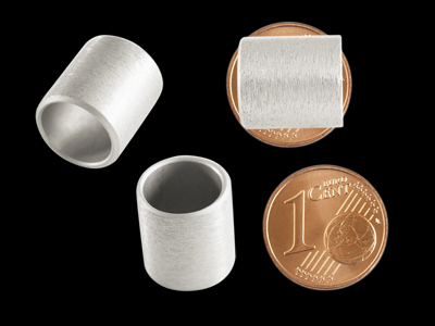 Aluminium Schmuckelemente, silberne Röhrchen mit 10mm Innendurchmesser, Bild 2