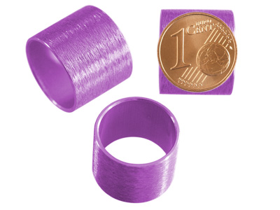 Aluminium Schmuckelemente, violette Röhrchen mit 14mm Innendurchmesser, Bild 2