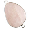 1 Stk Rosenquarz Schmuckelement mit zwei Ösen ~35-50mm