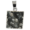 1 Stk. gefärbter Crystal Druzy Anhänger ~2-3cm silberfarbig