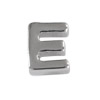 Buchstabenperle aus Metall 3x7mm, Buchstabe E, platinfarbig