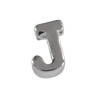 Buchstabenperle aus Metall 3x7mm, Buchstabe J, platinfarbig