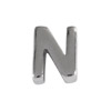 Buchstabenperle aus Metall 3x7mm, Buchstabe N, platinfarbig
