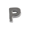 Buchstabenperle aus Metall 3x7mm, Buchstabe P, platinfarbig