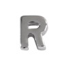 Buchstabenperle aus Metall 3x7mm, Buchstabe R, platinfarbig
