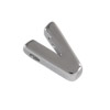 Buchstabenperle aus Metall 3x7mm, Buchstabe V, platinfarbig