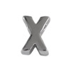 Buchstabenperle aus Metall 3x7mm, Buchstabe X, platinfarbig