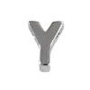 Buchstabenperle aus Metall 3x7mm, Buchstabe Y, platinfarbig