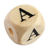 1 Stk. Buchstabenperle - Holzwürfel 10mm - A