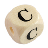 1 Stk. Buchstabenperle - Holzwürfel 10mm - C