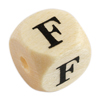 1 Stk. Buchstabenperle - Holzwürfel 10mm - F