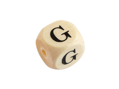 Holzwürfel Perle Buchstabe G