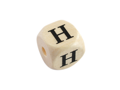Holzwürfel Perle Buchstabe H