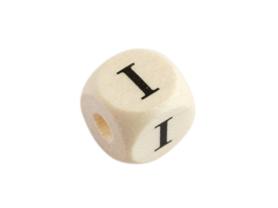 Holzwürfel Perle Buchstabe I