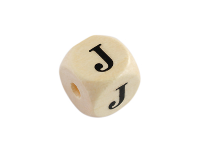 Holzwürfel Perle Buchstabe J