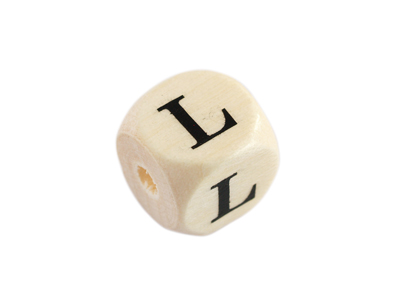 Holzwürfel Perle Buchstabe L