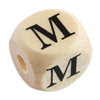 1 Stk. Buchstabenperle - Holzwürfel 10mm - M