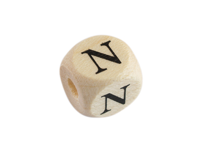 Holzwürfel Perle Buchstabe N