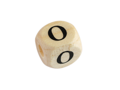 Holzwürfel Perle Buchstabe O