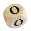 1 Stk. Buchstabenperle - Holzwürfel 10mm - O