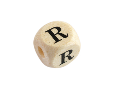 Holzwürfel Perle Buchstabe R