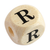 1 Stk. Buchstabenperle - Holzwürfel 10mm - R