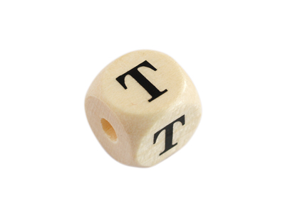 Holzwürfel Perle Buchstabe T