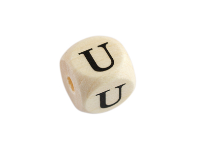 Holzwürfel Perle Buchstabe U