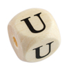 1 Stk. Buchstabenperle - Holzwürfel 10mm - U