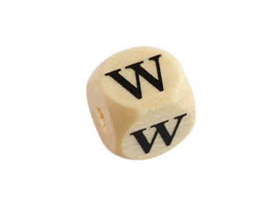 Holzwürfel Perle Buchstabe W