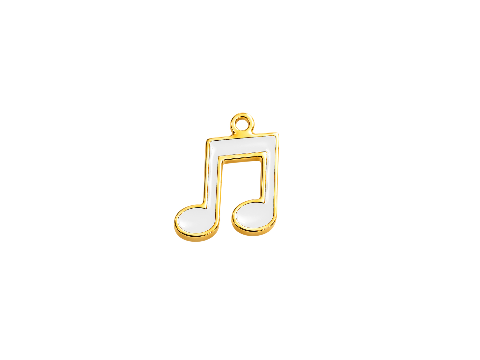 goldener Schmuckanhänger, weiß Musiknote