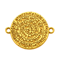 Schmuckconnector Diskos von Phaistos ~12mm, Edelstahl poliert, gold