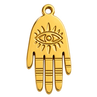 Schmuckanhänger Hand der Fatima ~7x15mm, Edelstahl poliert, gold