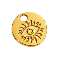 Schmuckanhänger Auge Gottes ~10mm, Edelstahl poliert, gold
