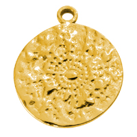 Schmuckanhänger Antikes Medaillon ~15mm, Edelstahl poliert, gold