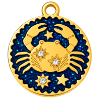 Sternzeichenanhänger KREBS 15mm, Edelstahl poliert, gold