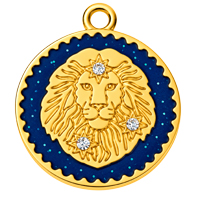 Sternzeichenanhänger LÖWE 15mm, Edelstahl poliert, gold