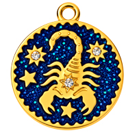 Sternzeichenanhänger SKORPION 15mm, Edelstahl poliert, gold