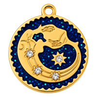 Sternzeichenanhänger WASSERMANN 15mm, Edelstahl poliert, gold