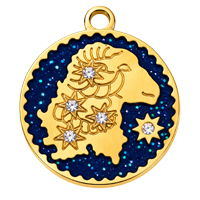 Sternzeichenanhänger WIDDER 15mm, Edelstahl poliert, gold
