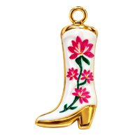 Schmuckanhänger Rosie Rodeo ~16x7mm, Edelstahl, gold