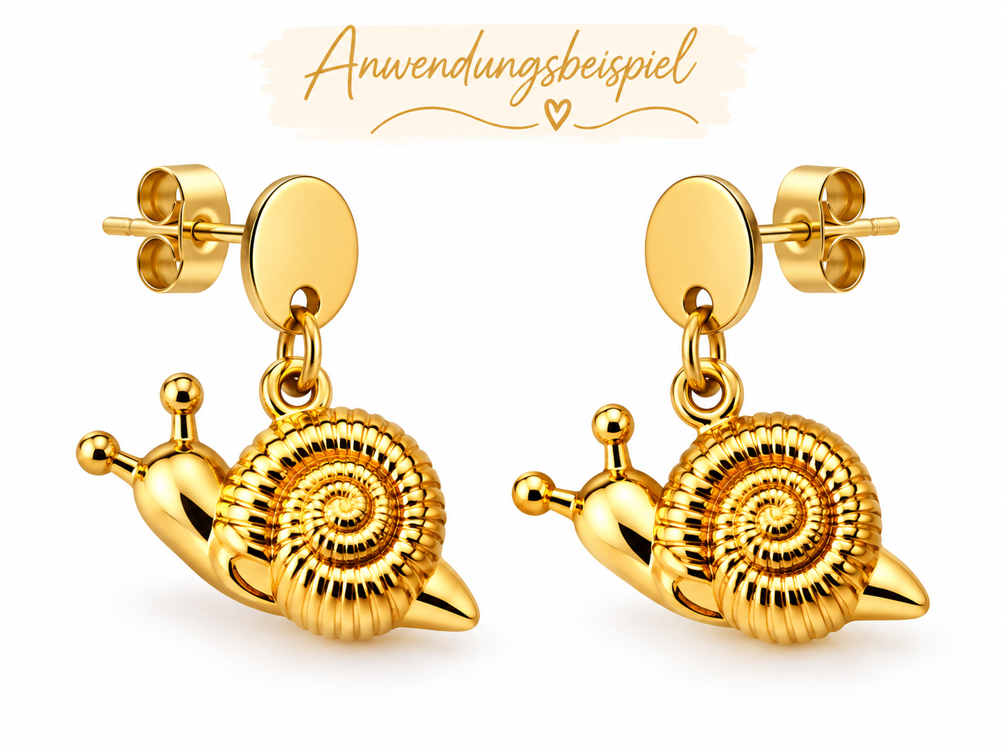 goldener Schmuckanhänger kleine Schnecke 12mm als Ohrringe