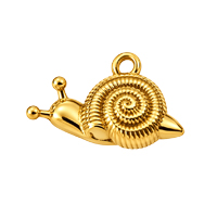 Schmuckanhänger kleine Schnecke ~13x8mm, Edelstahl poliert, gold