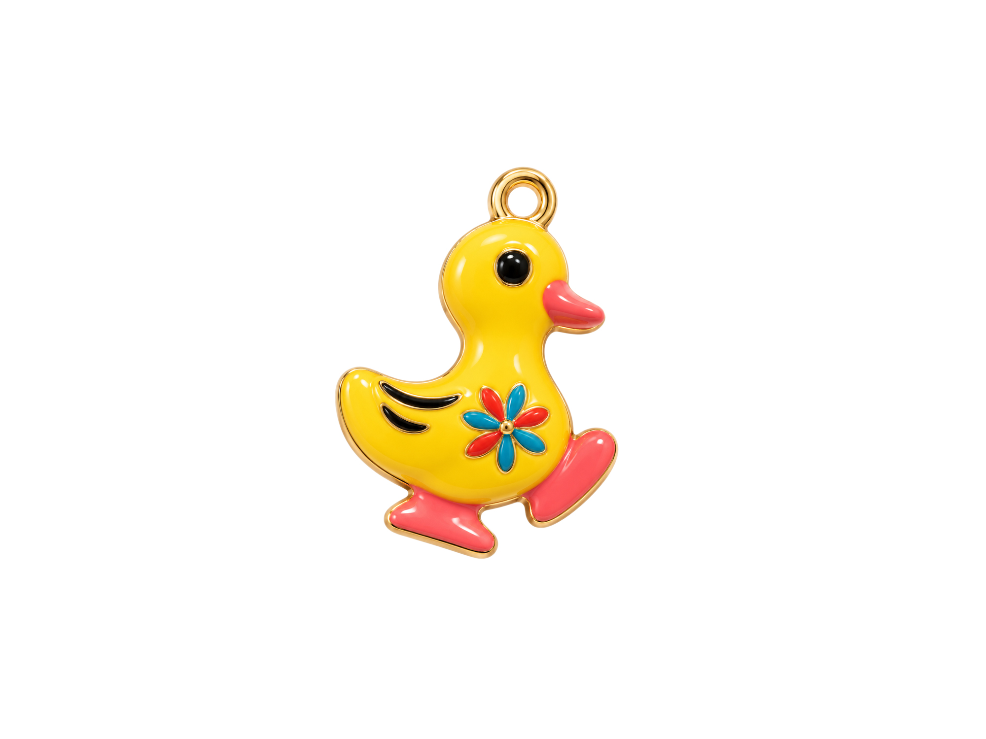 goldener Schmuckanhänger kleine gelbe Ente 16mm zum Schmuckm