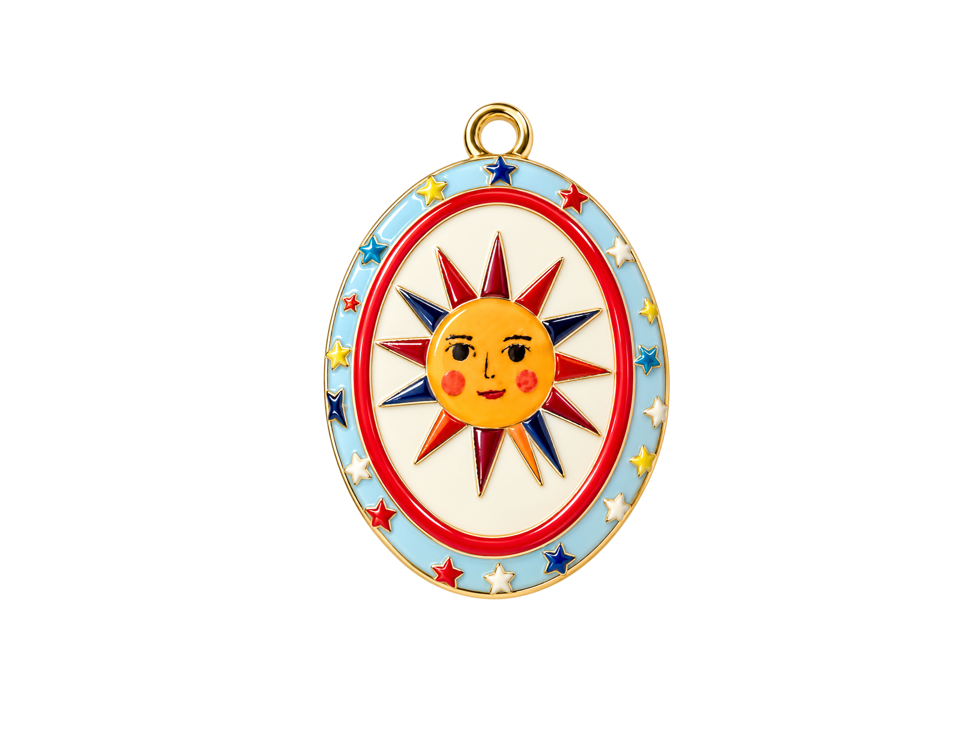 ovaler Schmuckanhänger mit einer Sonne 22x15mm zum Schmuckma