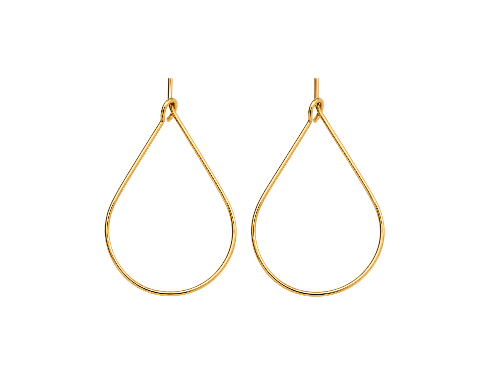 goldene Creolen Rohlinge Basis tropfenförmig 30x20mm zum Ohr