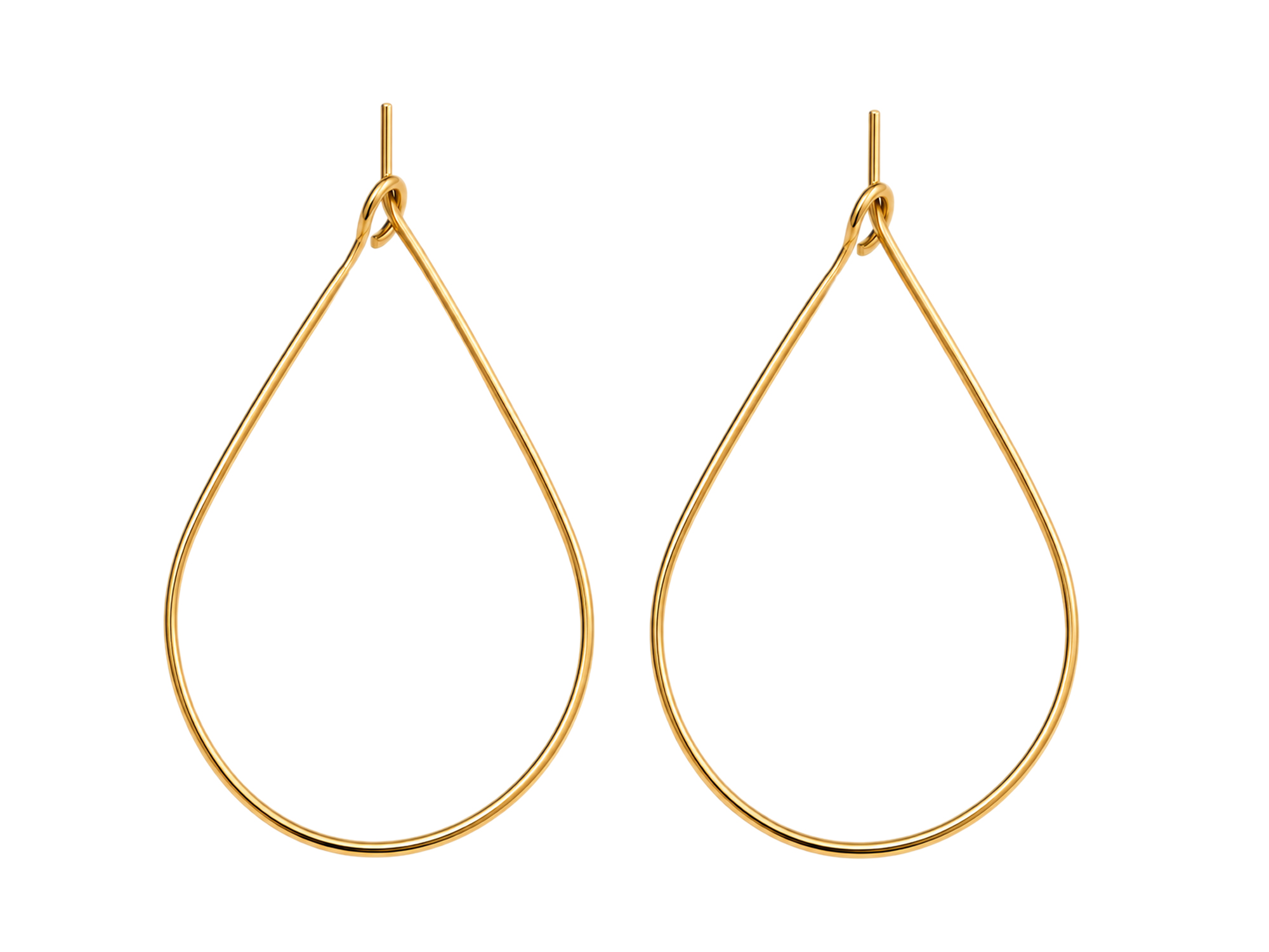 goldene Creolen Rohlinge Basis tropfenförmig 40x25mm zum Ohr